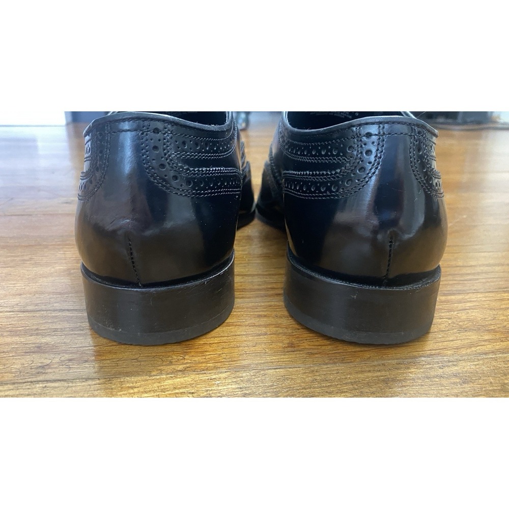 Florsheim Lexington Wingtip Oxford Shoes Size 9 Black Leather Dress Shoes Career - Picture 7 of 10